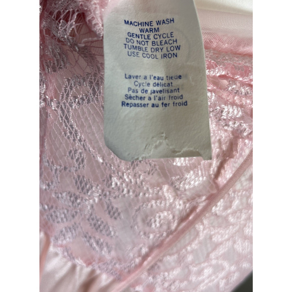 VTG Undercover Wear Nightgown Slip Maxi Dress Womens L Pink Flowy Lace Sheer USA - Picture 11 of 12